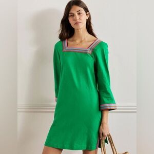 Boden Emerald Green Embroidered Tunic Dress